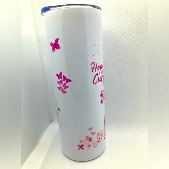 HANDMADE Pink Strength: 20 oz Tumbler for Breast Cancer Awareness - Picture 4 of 5